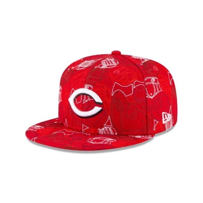 Red Cincinnati Reds Hat - New Era MLB Caps Chaos 59FIFTY Fitted Caps USA5216480